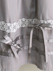 grey ribbon tie mini dress