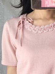 gallery visconti pink ribbon knit