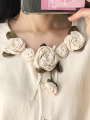 flower crocher cotton cardigan