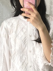 white lace cotton blouse